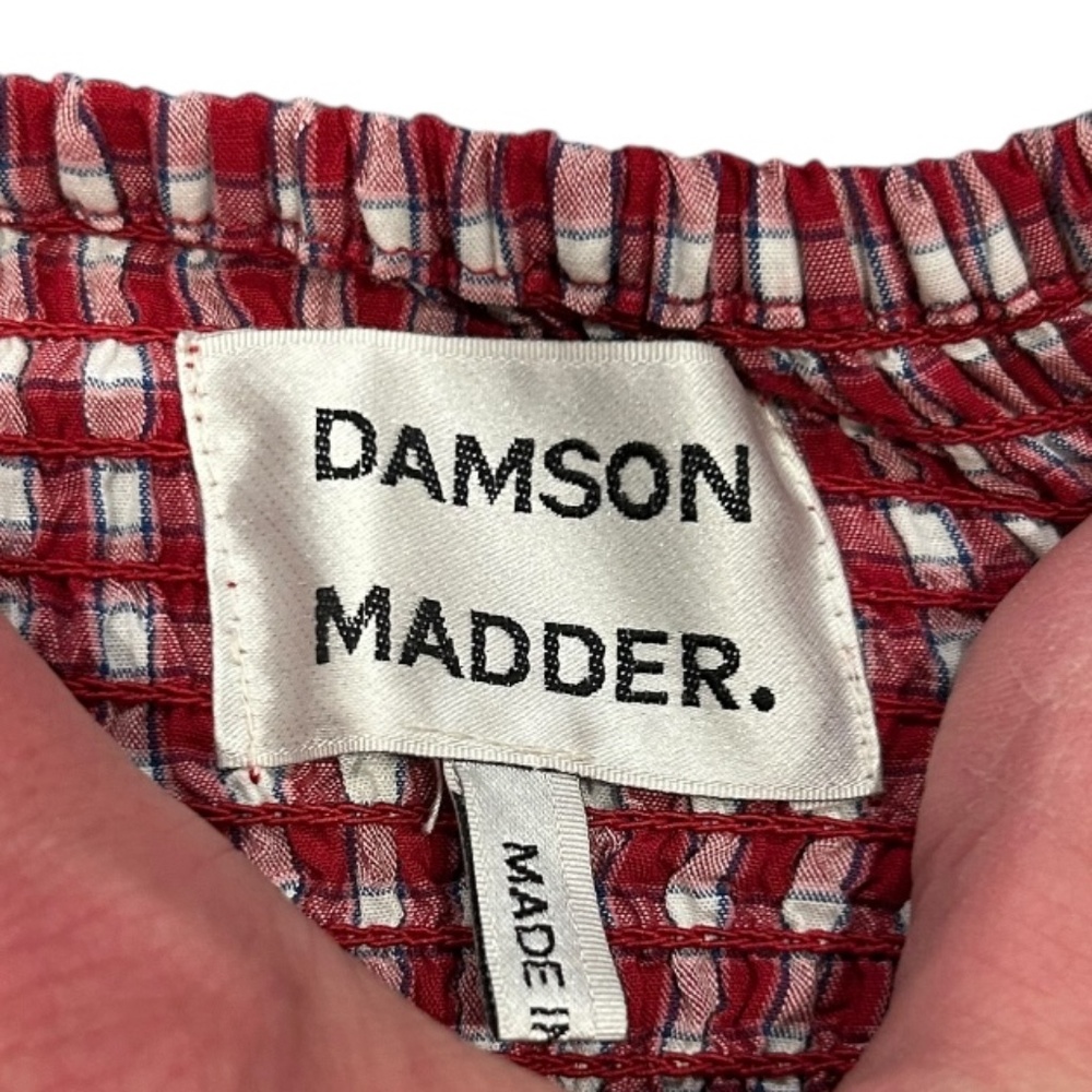 NWOT Damson Madder Red Gingham Summer Sundress Women's size 12 M L New w/o tag - Picture 3 of 4